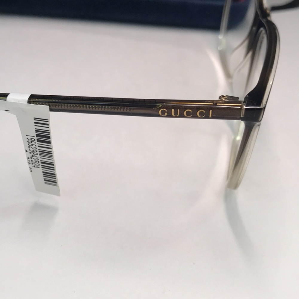 GUCCI EYEGLASSES FRAMES GG0554O 004 55-16-145 GREY / CRYSTAL MADE IN ITALY - Picture 4 of 9